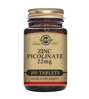 Picolinato de Zinco 22 mg 100 Comprimidos Solgar