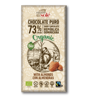 Chocolate Negro 73% Com Amêndoas Bio 150 Grs Solé