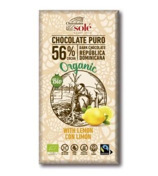 Chocolate Negro 56% Com Limão Bio 100 Grs Solé