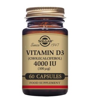 Vitamina D3 4000 UI 100 µg 60 Cápsulas Solgar