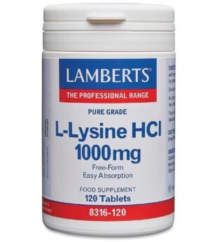 L-Lysine 1000mg 120 Comprimidos Lamberts