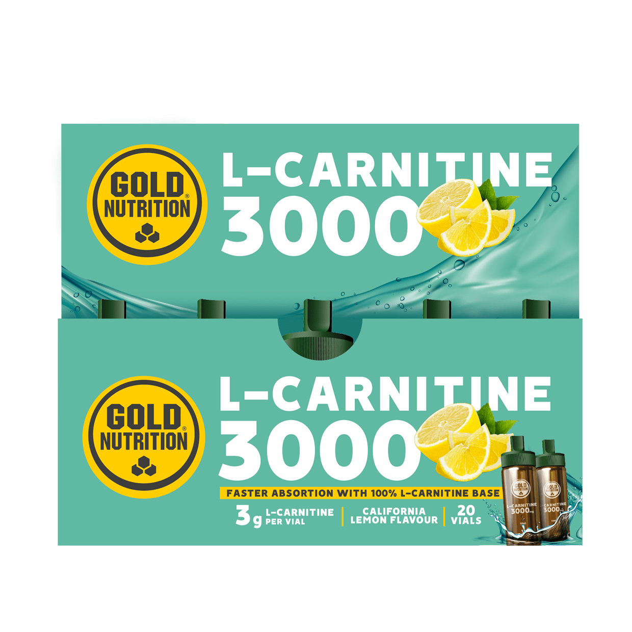 L-Carnitine 3000 Mg Limão 20 Frascos Gold Nutrition
