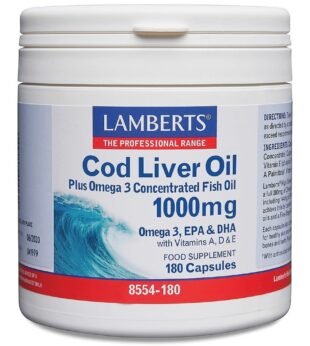 Cod Liver Oil 1000mg 180 Cápsulas Lamberts