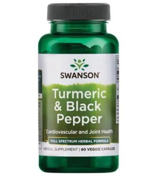 Turmeric & Black Pepper 60 Cápsulas  Swanson