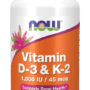 Vitamin D-3 + Vitamin K-2 (1000 U.I. / 45 Mcg) 120 Cápsulas Vegetais Now