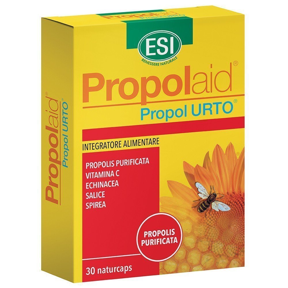 PropolUrto é o suplemento alimentar à base de Vitamina C com Própolis, Ulmaria, Salgueiro Branco, Equinácia, Acerola capaz de estimular as defesas imunitárias do organismo e de prevenir os resfriados típicos, como dores de garganta, tosse, gripes e catarro. As Naturcaps são constituidas por uma fibra vegetal totalmente natural obtida a partir da fermentação da tapioca; isentas de corantes artificiais, de fácil digestão, adequados para vegan e vegetarianos. A vitamina C contribui para o normal funcionamento do sistema imunitário e para a proteção das células contra o stress oxidativo. Equinácia é útil para promover as defesas naturais do organismo. Ulmaria é balsâmica para a garganta. Acerola é fonte natural de Vitamina C e tem uma ação coadjuvante.