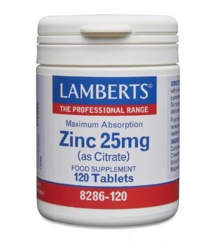 Zinco 25mg 120 Comprimidos Lamberts