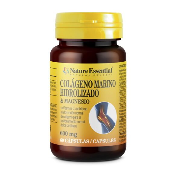 Colagénio Marinho Hidrolisado com Magnésio 600 mg 60 Cápsulas Nature Essential terrapuraecoloja