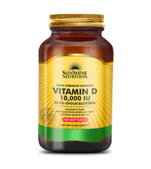 Vitamin D-3 10000 U.I. 100 Softgels Sunshine Nutrition