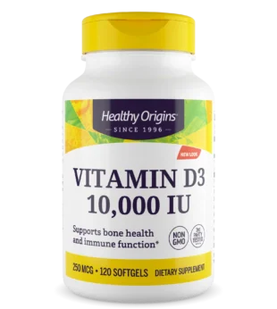 Vitamin D-3 10000 U.I. 120 Softgels Healthy Origins