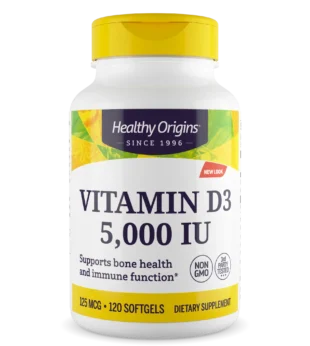 Vitamin D-3 5000 U.I. 120 Softgels Healthy Origins