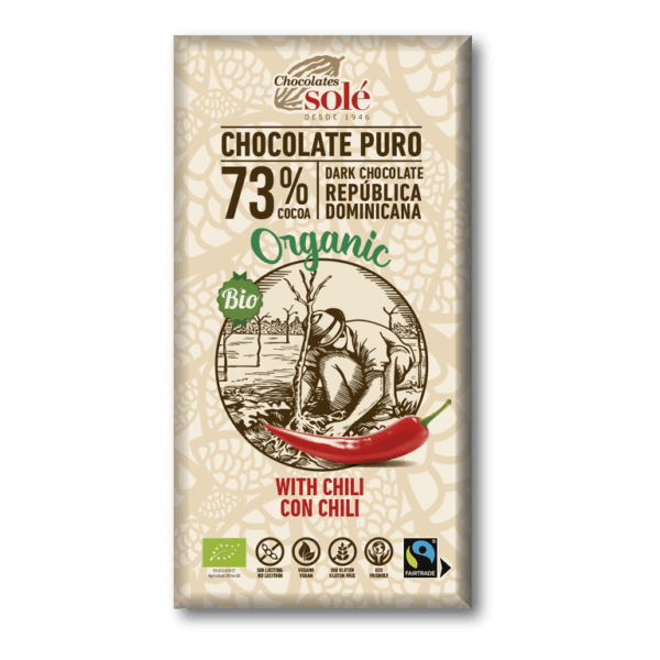 Chocolate Negro 73% Com Chili Bio 100 Grs Solé