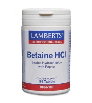 Betaine HCl 324mg /Pepsin 5mg 180 Comprimidos Lamberts