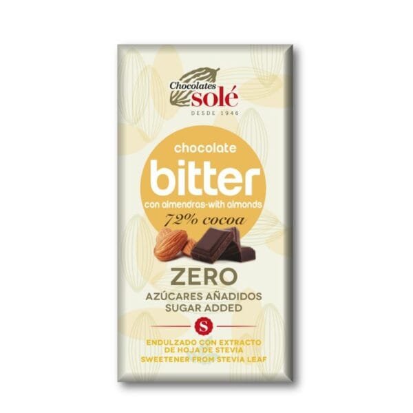 Chocolate Bitter 72% Cacau com Amêndoas 100 Grs Solé