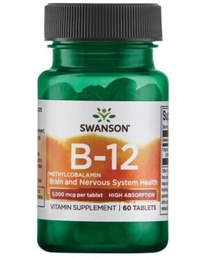 Vitamin B12 Methylcobalamin 5000 Mcg 60 Comprimidos Swanson