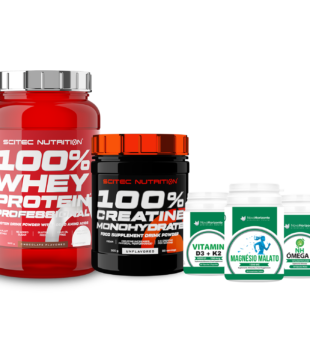 Pack Creatina + Whey + Magnésio Malato + Omega 3 + Vitamina D3K2