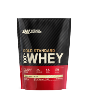 100% Whey Gold Standard 450g Optimum Nutrition – Vanilla Ice Cream